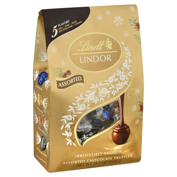 Lindt Lindor Assorted Chocolate Candy Truffles, 15.2 oz Bag Walmart