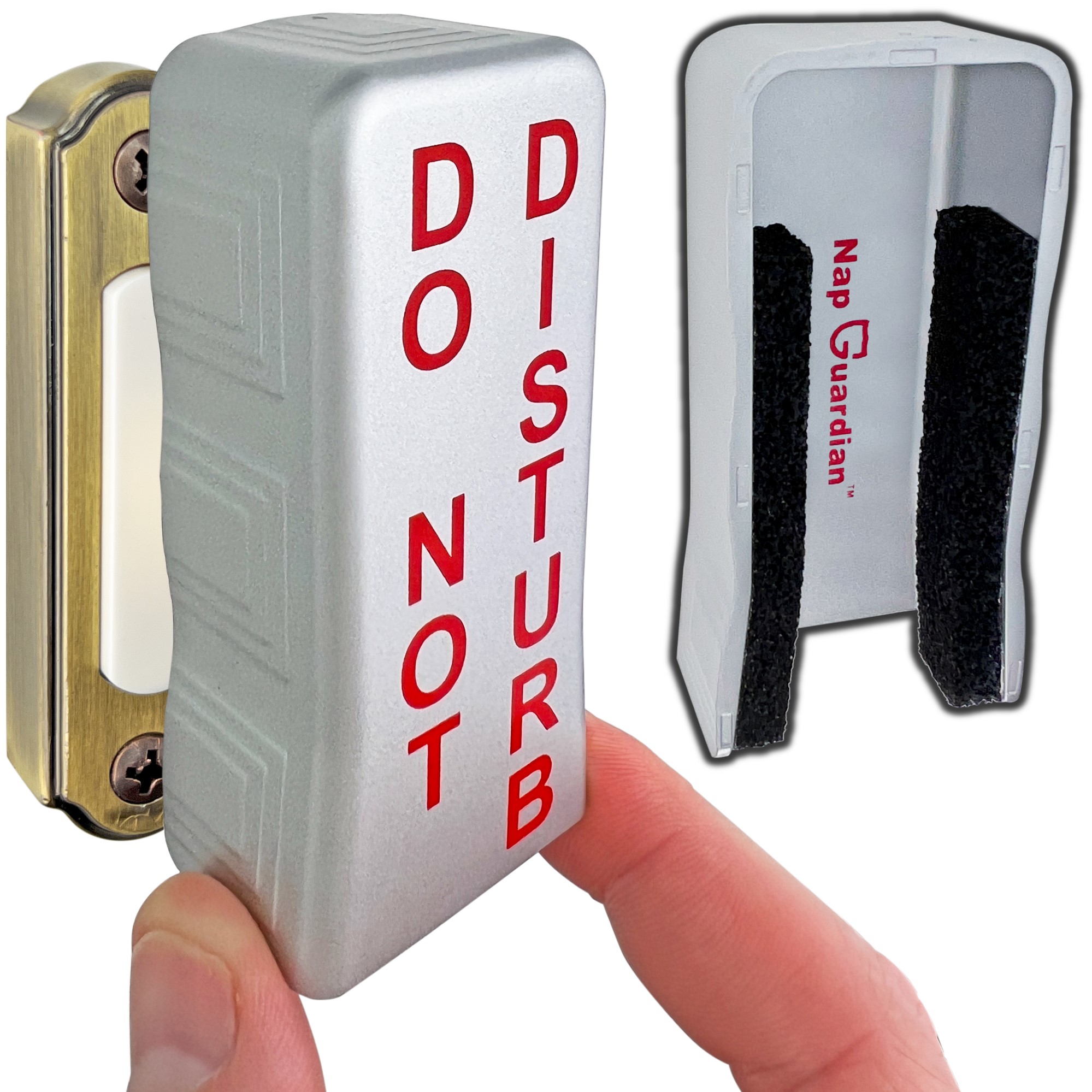 Nap Guardian The Worlds Only Do Not Disturb Doorbell Cover Sign, No Tools Required, Just Slide