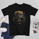 thumbnail image 4 of Pumpkin Head Skull T-shirt Horror Short Sleeve Halloween T-shirt Skull Drinking Coffee Tees Funny shirt, 4 of 5