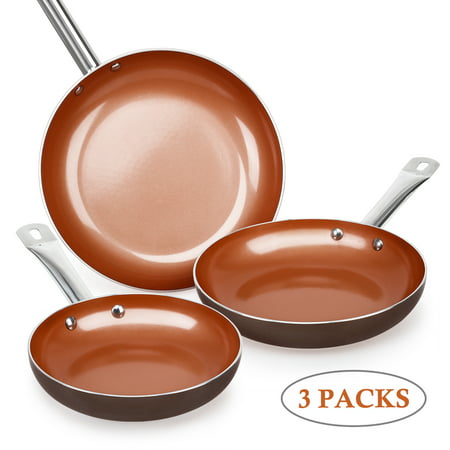 SHINEURI Nonstick Ceramic Copper Pan Set - 8