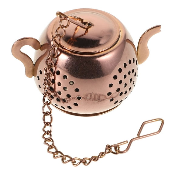 Hemoton Stainless Steel Teapot Shape Tea Infuser with Hook Strainer for Loose Leaf Tea Accessories for Tea Drinkers for Home Office and Travel