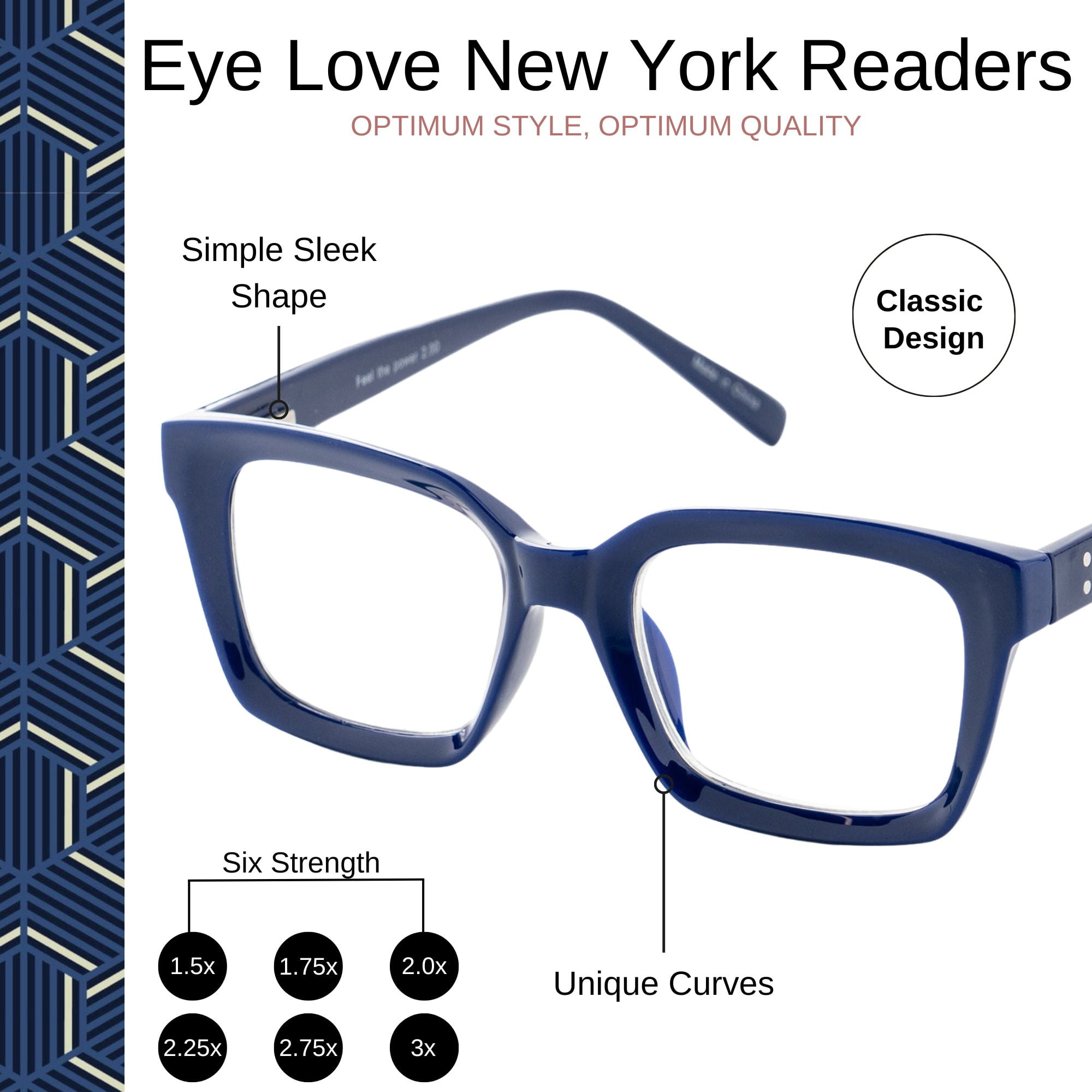 Optimum Optical Signature Blue Light Filtering Readers - Eye Love New York, +1.75
