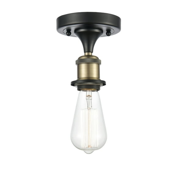 Innovations Lighting 516 Bare Bulb Bare Bulb 5" Wide Semi-Flush Ceiling Fixture - Black