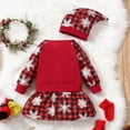 thumbnail image 2 of YEEDISON Baby Dress Children's Dress Autumn and Winter Girl Dress Cotton Elk Snowflake Pattern Hat Christmas Party Girl Dress for 3M-3Y, 2 of 4