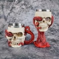 thumbnail image 4 of Skull Beer Mug Novelty Beer Mug Skull Shape Realistic Octopus Tentacles Stainless Steel Medieval Halloween Party Wine Cup Whisky Shot Glasses Halloween Gift, 4 of 6