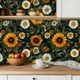 thumbnail image 5 of Peel and Stick Wallpaper Contact Paper Honeycomb Bee Sunflower Floral Yellow Botanical Flower Honeycomb Self Adhesive and Removable 23.6in x 118in, 5 of 8
