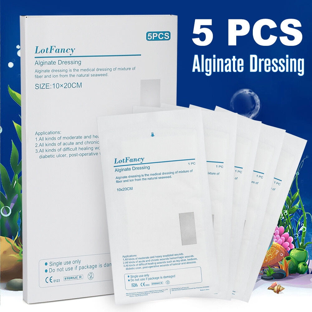 4"x8" Calcium Alginate Wound Dressing Pads Patches Antimicrobial