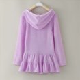 thumbnail image 6 of Girls Swim Cover Up Toddler Swimsuit Coverup Hooded Zip-Up Beach Bathing Suit Robe Cover-ups for Kids Girls, 6 of 6