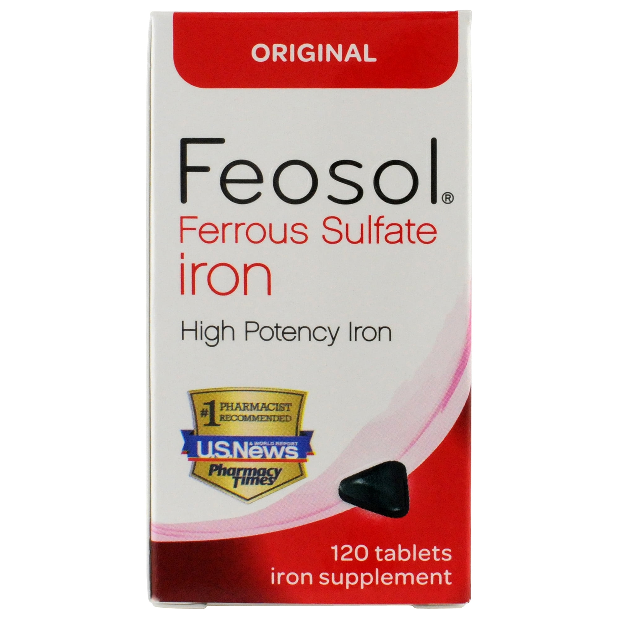 Feosol Ferrous Sulfate Iron, 120 Count, High Potency Iron Supplement