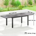thumbnail image 2 of Table à Manger d'Extérieur Extensible, Cadre en Aluminium Noir 55 Pouces-94,5 Pouces avec Dessus en Verre Trempé Résistant aux Rayures, Table de Patio Polyvalente pour les Rassemblements de Repas au Jardin, dans la Cour Ou dans la Cour Arrière, 2 of 7