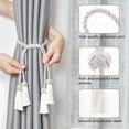 thumbnail image 2 of Double-ended Tassel Curtain Tiebacks Handmade Braided Rope Knot Drape Tie Backs, 2 of 5