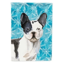 Black White French Bulldog Winter Garden Flag