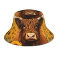 thumbnail image 3 of Daiia Countryside Sunflower Cow Pattern Bucket Hat - Trendy Cotton Sun Hat for Beach, Golf, Fishing - Fun Outdoor Vacation Boonie for Men and Women, 3 of 9