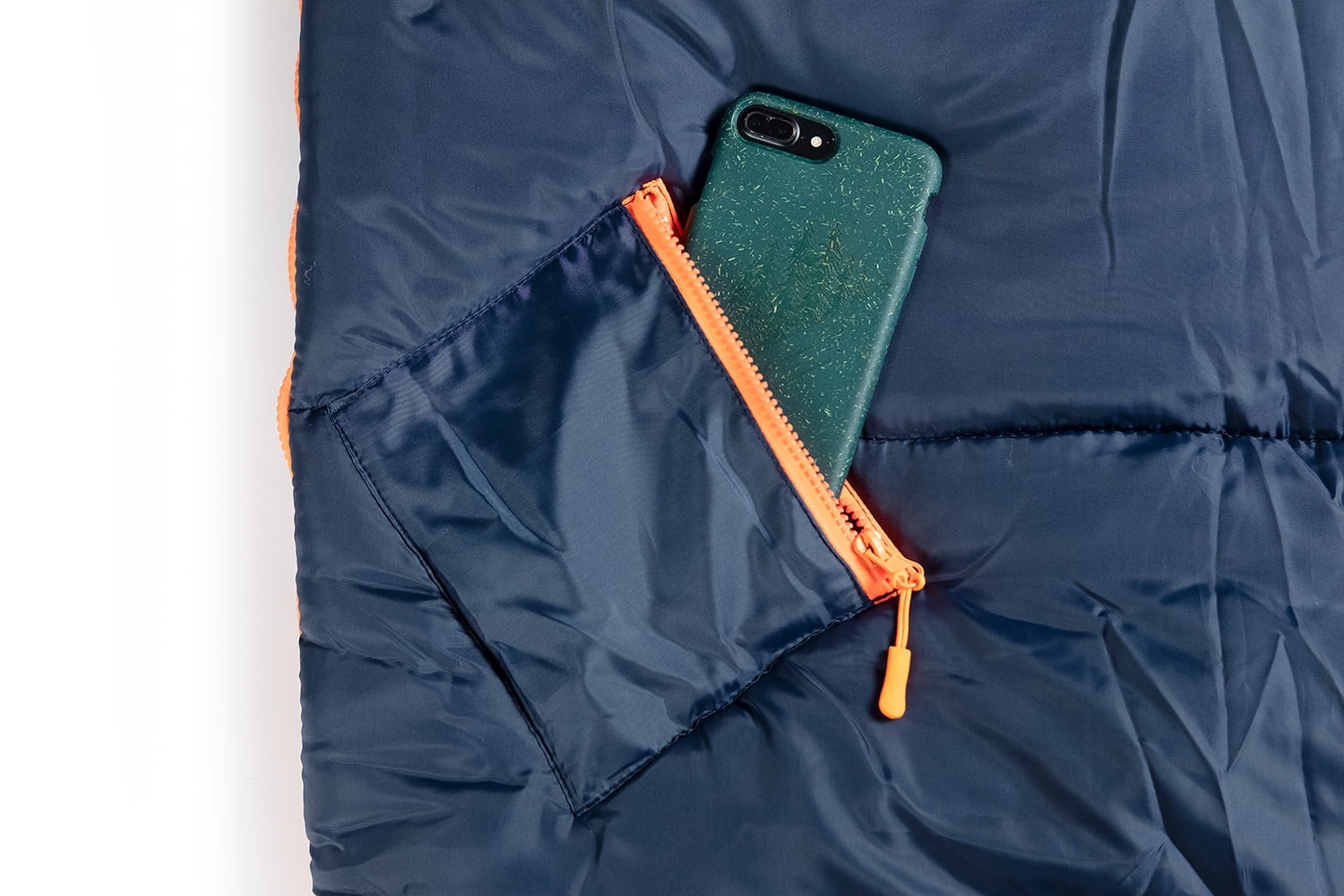 Mimish Sleep-N-Pack, 37F Kid's Sleeping Bag & Backpack, Navy/Green