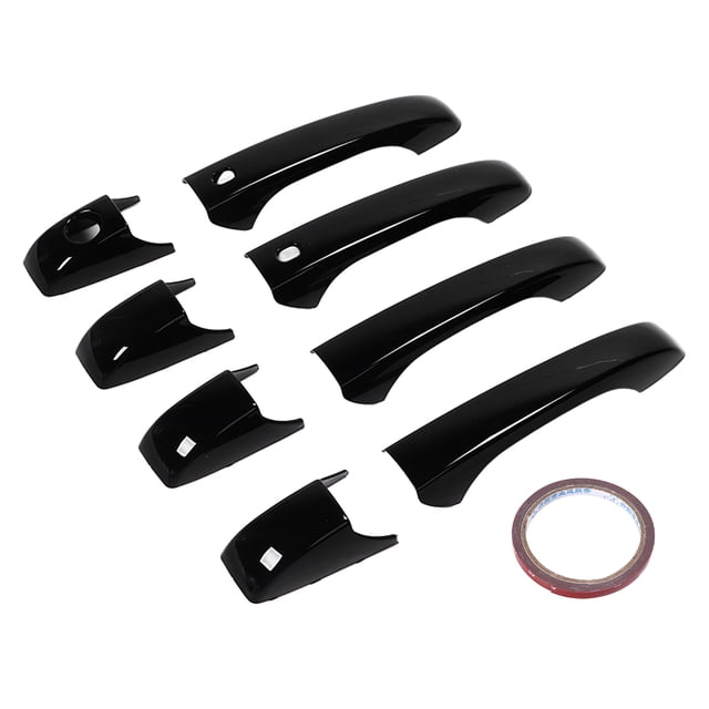 Reemplazo de cubierta decorativa para manija de puerta, color negro brillante, 8 Uds., para Jeep Patriot Grand Cherokee Durango Jadeshay A