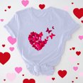 thumbnail image 1 of Meichang T-Shirts de la Saint-Valentin pour Femmes Imprimé Cœur Manches Courtes Col Rond Pull Ample Décontracté Tops de Vacances, 1 of 6
