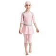 thumbnail image 2 of RTKFRFLM Girls Modest Swimsuit 3-Piece One Piece Swimwear with Skirt & Swim Hat Full Coverage Bathing Suit, 2 of 9