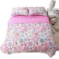 thumbnail image 4 of Cozy Line Home Fashions Pink Floral Polka Dot Comforter Bedding Set with Floral Decorative Pillow, Queen 4-Piece, 4 of 6
