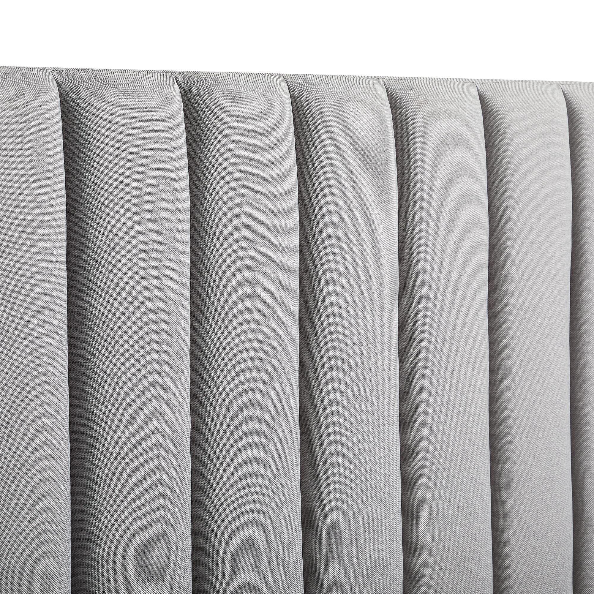 Rest Haven Odessa Tufted Upholstered Wingback Platform Bed, King, Gray