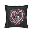 thumbnail image 4 of Set of 2 Decorative Throw Pillow Covers 18x18in - Vibrant Pink Heart with Floral Design Perfect for Couch Bed or Car, 4 of 8