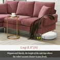thumbnail image 4 of 84 "  84 "Convertible Sectional Sofa Bed,Upholstered L-Shaped Sofa Couch with Reversible Chaise Lounge and 2 Pillows ,Modular 3-Seat Comfy Deep Seat Sofa for Living Room,Apartment,Office,Pink, 4 of 9