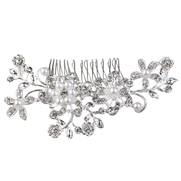 ETEREAUTY wedding jewelry for brides bridal hair clip silver 1Pcs