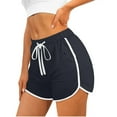 thumbnail image 1 of VKOYWKM Workout Shorts for Women Solid Color Dolphin Hem Exercise Shorts Drawstring Waisted Running Athletic Gym Shorts with Pockets, 1 of 6