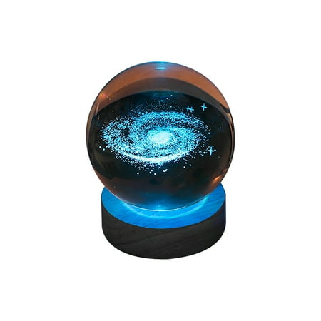 

3D Glowing Planetary Galaxy Astronaut Crystal Ball Night Lights LED Night Light Projector 7 Colors Change LED Galaxy Starry Light Projector for Bedroom