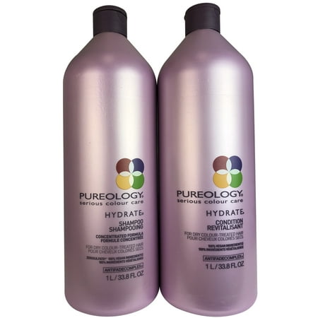 Pureology Hydrate Shampoo and Conditioner Liter Set, 33.8 Fl Oz