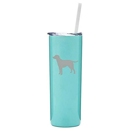 

20 oz Skinny Tall Tumbler Stainless Steel Vacuum Insulated Travel Mug With Straw Lab Labrador Retriever (Light Blue)