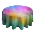 thumbnail image 4 of Rainbow Tie Dye Cloud Pattern Round Tablecloth 60"x60",Wrinkle Wipeable Table Cloth for Kitchen Dining Room Picnic Patio Party, 4 of 6