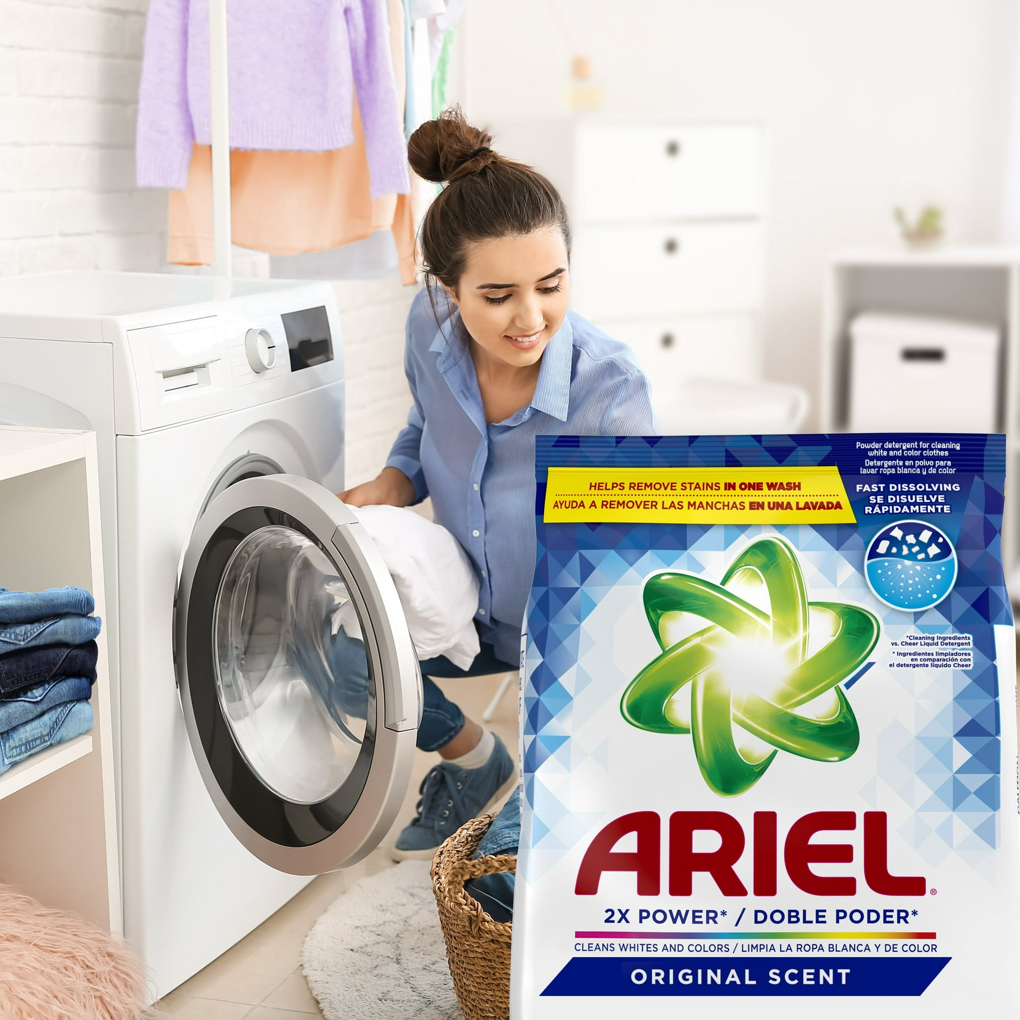 Ariel Powder Laundry Detergent, Original Scent, 1.0 KG, 22 Loads