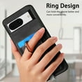 thumbnail image 4 of Allytech for Google Pixel 8 2 in 1 Detachable Wallet Case, Retro PU Leather Ring Kickstand Card Slots Case for Women Men, Strong Magnetic Shockproof Slim Case for Google Pixel 8 - Black, 4 of 10