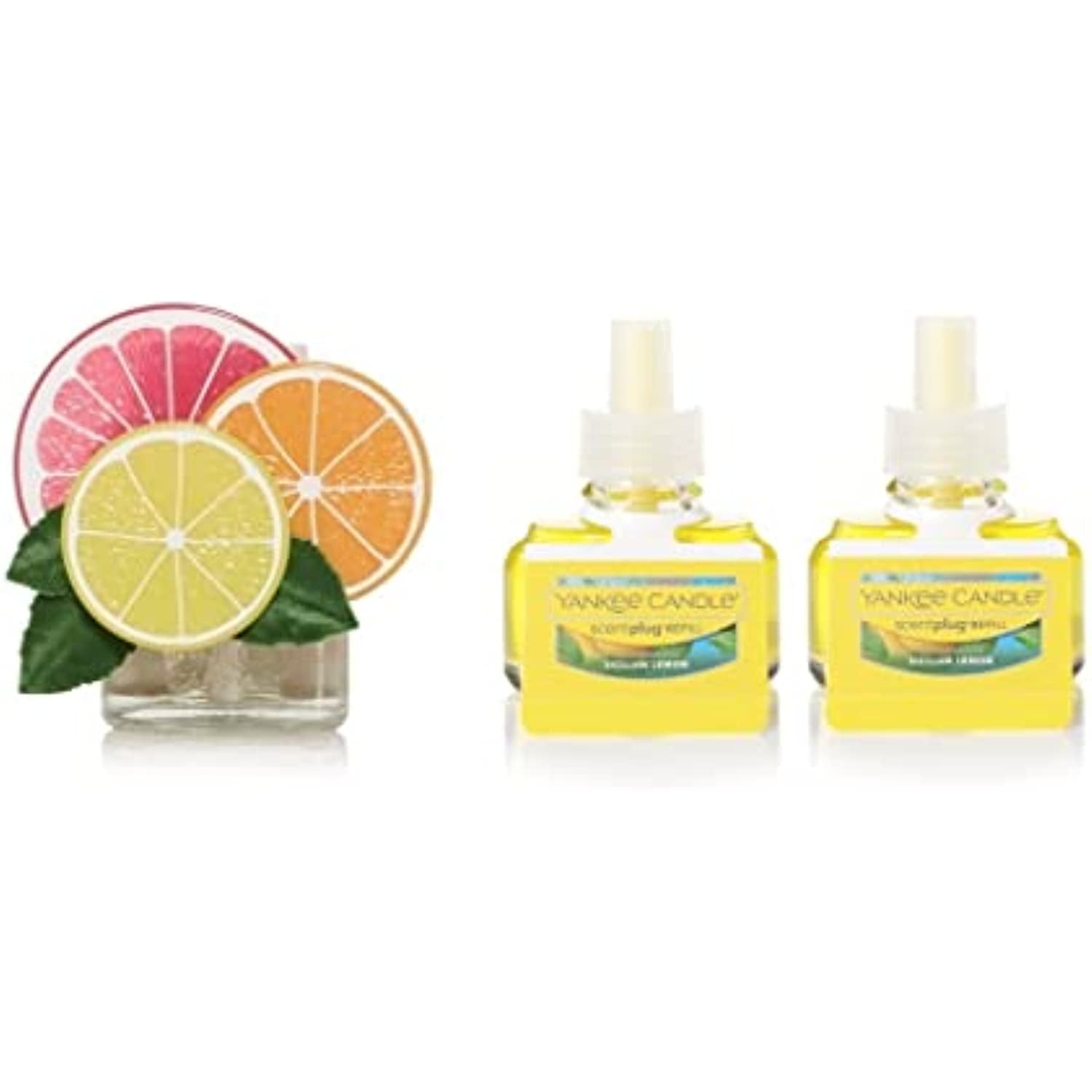 Yankee Candle Citrus With Light ScentPlug Diffuser Unit With 2 Sicilian Lemon Home Fragrance