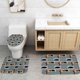 thumbnail image 5 of Juego de 4 cortinas de ducha de cabina con alfombras, cortina de ducha de tela impermeable, oso negro, ciervo, alce, pato real, animales del bosque, lago, cabaña de caza, casa de campo rústica,, 5 of 7