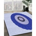 thumbnail image 2 of Ahgly Company Indoor Square Patterned Heavenly Blue Area Rugs, 7' Square, 2 of 6