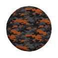 thumbnail image 4 of Spare Tire Cover, Orange Grey Camouflage Wheel Cover Tire Covers For Trailers Car Truck Camper Universal Tire Covering Fits Diameter14"-17", 4 of 4