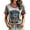 Gray, variant on Never Forget 9/11 Shirt for Women Patriotic V-Neck Tee with Red Trim & 25 Years Patch, Soft Cotton Relaxed Fit American Flag Memorial Top Army Green L