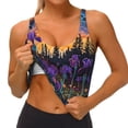 thumbnail image 3 of Balery Cosmic Irises At Twilight Sujetadores deportivos con espalda cruzada para mujer, acolchados, sin costuras, de alto impacto, ideales para yoga, gimnasio, entrenamiento y fitness.-Medium, 3 of 8