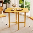 thumbnail image 2 of Patiojoy Square Drop Leaf Dining Table 36" Compact Folding Kitchen Table for 2-4 People Natural, 2 of 10