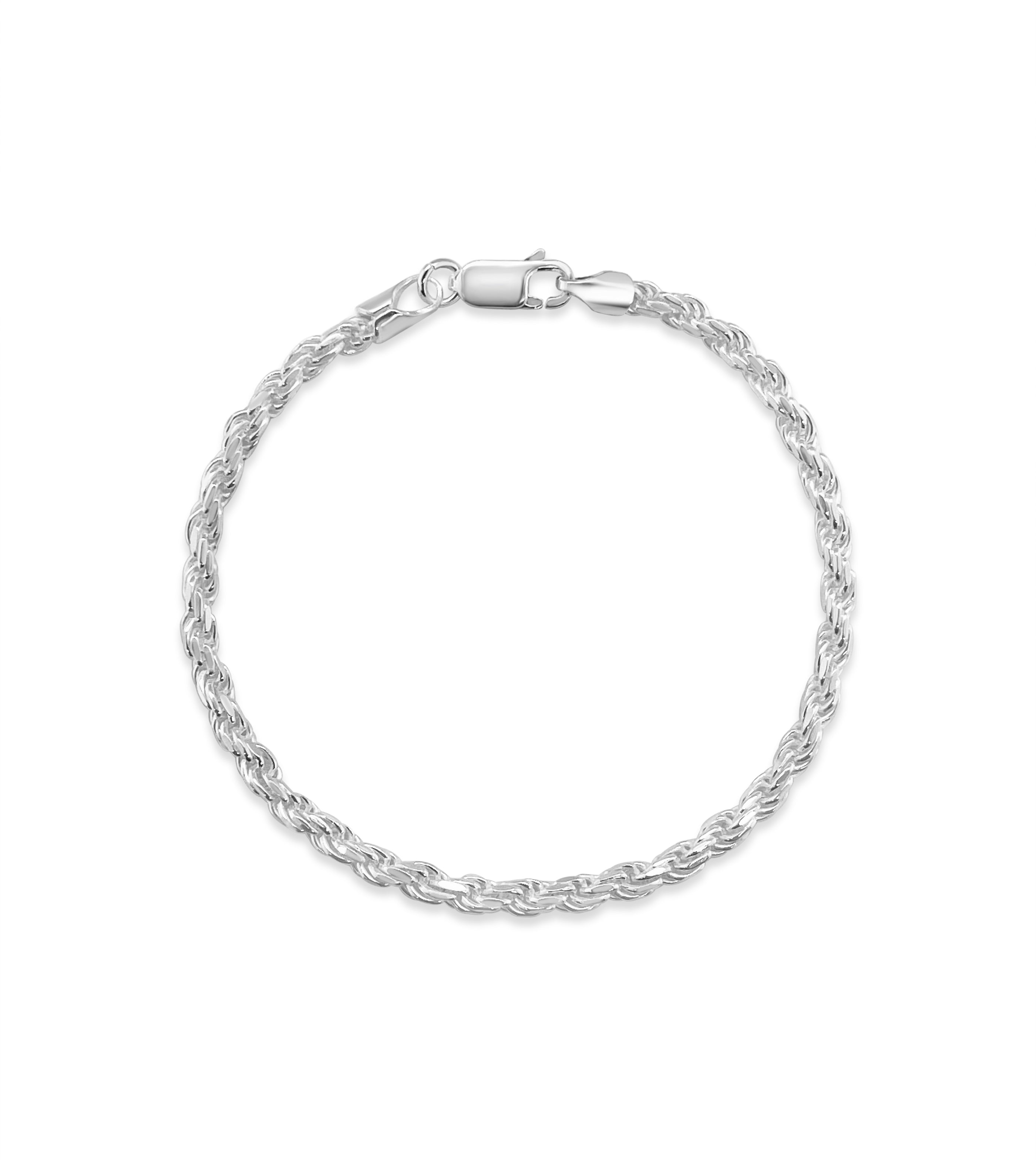 Olive & Chain 925 Sterling Silver Rope Chain Bracelet
