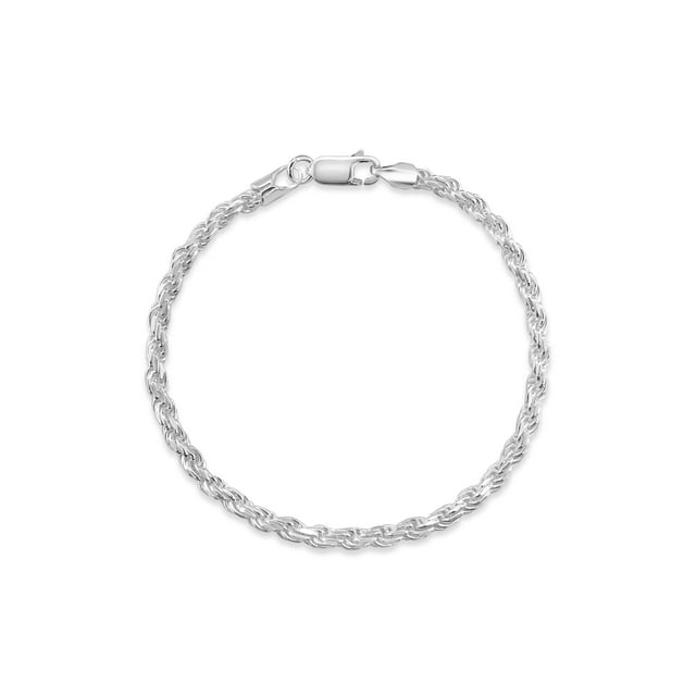 Olive & Chain 925 Sterling Silver Rope Chain Bracelet