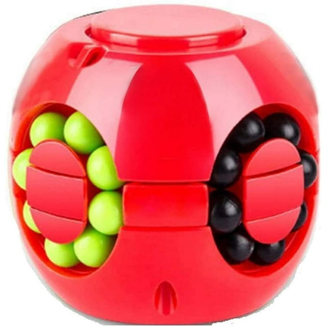Creative Magic Cube Little Magic Beans Magic Rainbow Ball Puzzle Gyroscope Toy Intellectual Game for Kids (Red)