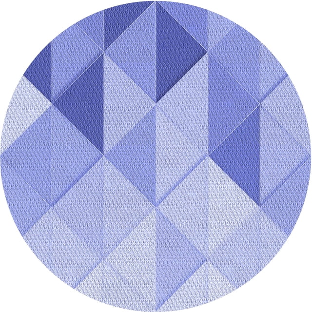 Ahgly Company Tapis Rond Lavable en Machine Intérieur Transitionnel Bleu Ardoise Clair, 5 Pieds Rond