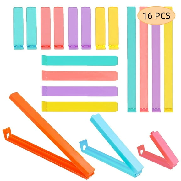 WLGJL 4 Size Assorted 48 PCS Food Bag Clips, Kitchen Sealing clips for Bags（4colors）