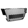 thumbnail image 2 of Car Grille Air Inlet Grille Intake Grille Replacement Grille Mesh Grille Hex Mesh Badgeless Grille Front Intake Grill Glossy Black Refit For RS Style Fits For A5/S5 B8 2008-2011, 2 of 8
