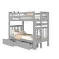 thumbnail image 2 of Bedz King Tall Bunk Beds Twin over Twin Mission Style with End Ladder and 2 Under Bed Drawers, Gray, 2 of 9