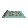 thumbnail image 2 of Ahgly Company Indoor Round Oriental Light Blue Traditional Area Rugs, 8' Round, 2 of 4