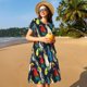 thumbnail image 4 of Disketp Parrot para Vestido de Manga Corta para Mujeres, Vestidos de Verano para Mujeres, Casual y Holgado para la Playa, 4 of 6
