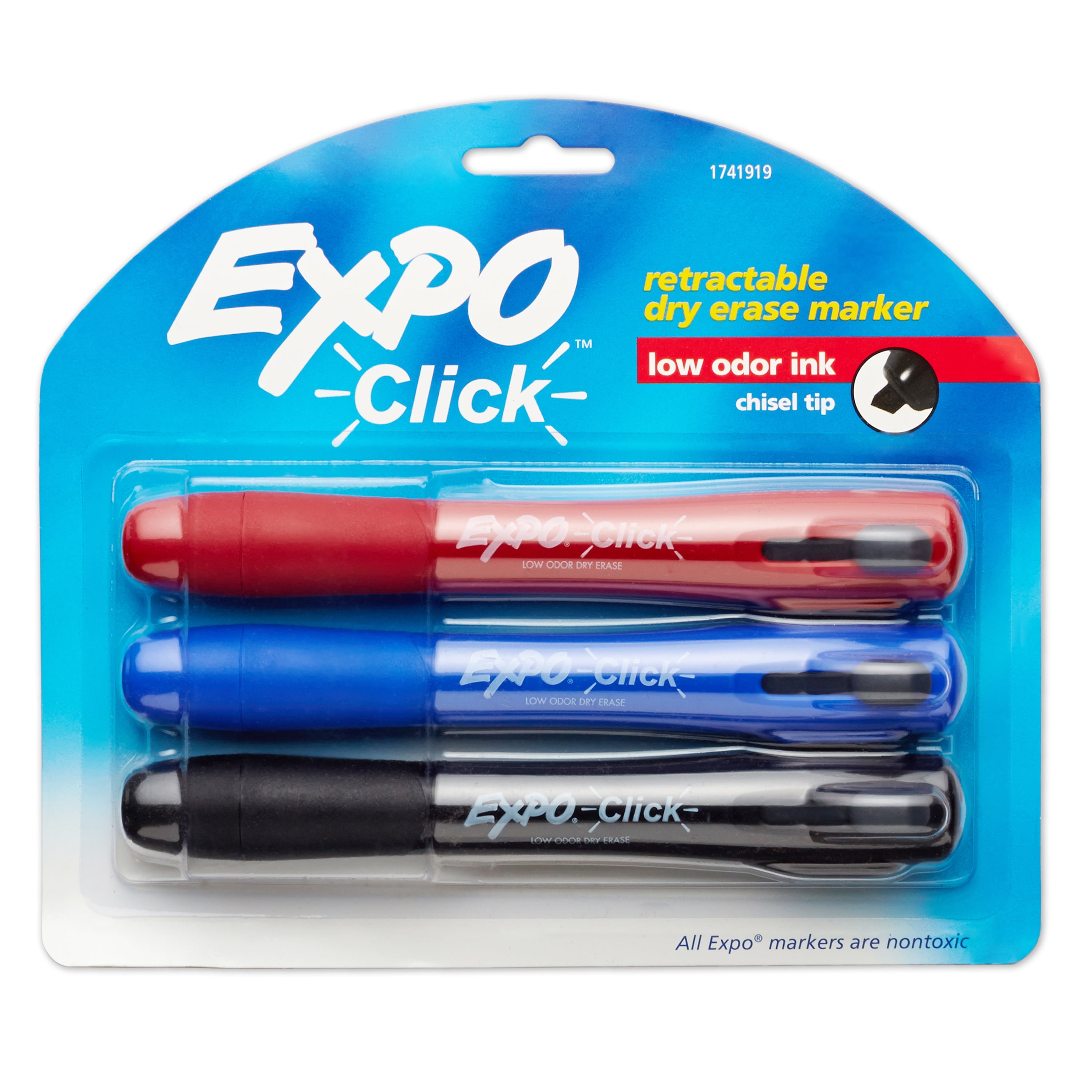 Expo Retractable Click Dry Erase Markers, 3 Count